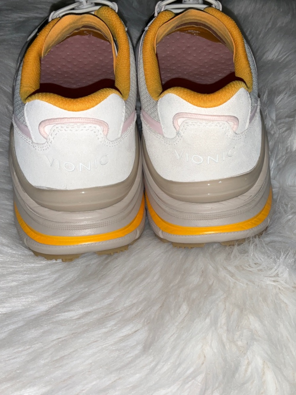 Vionic Women's Cream Sneaker with Yellow Trim - Picture 7 of 10
